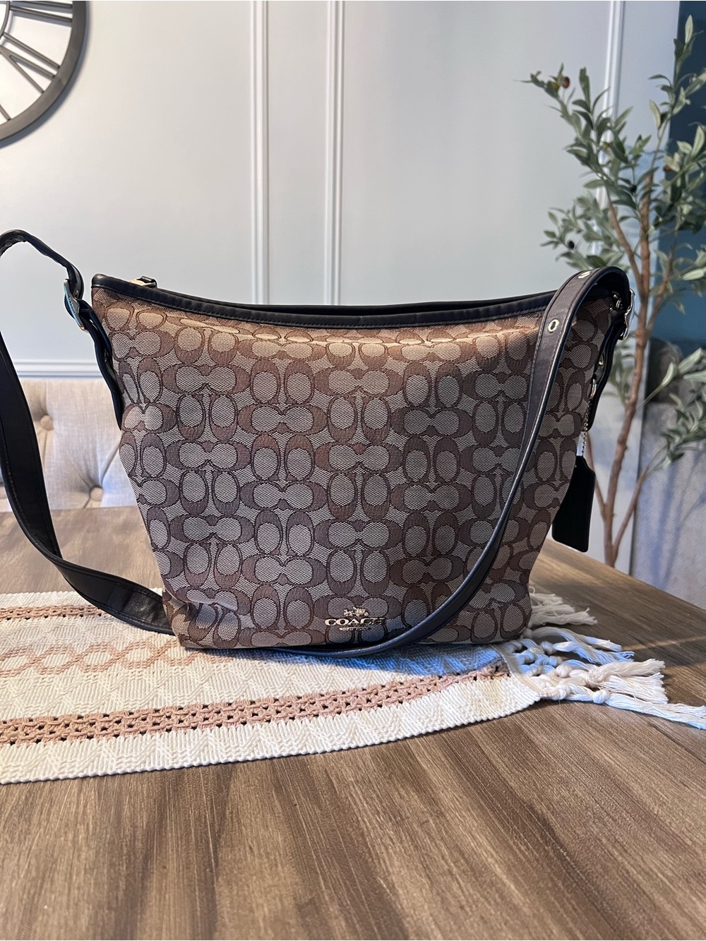 Coach Monogram Dufflette Slouchy Shoulder Bag